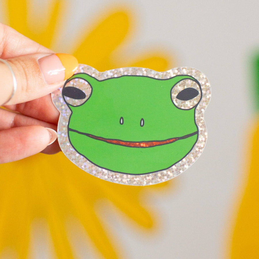 Glitter Froggy Face Sticker