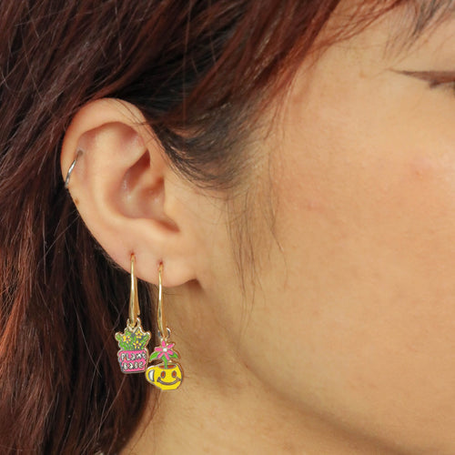 Plant Babe 18k Gold Drop Earrings