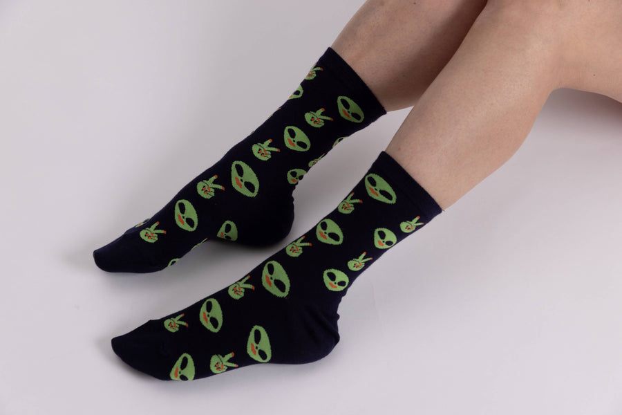 S Alien Adult Crew Socks