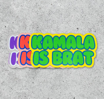 Kamala Harris is Brat Glitter vinyl sticker