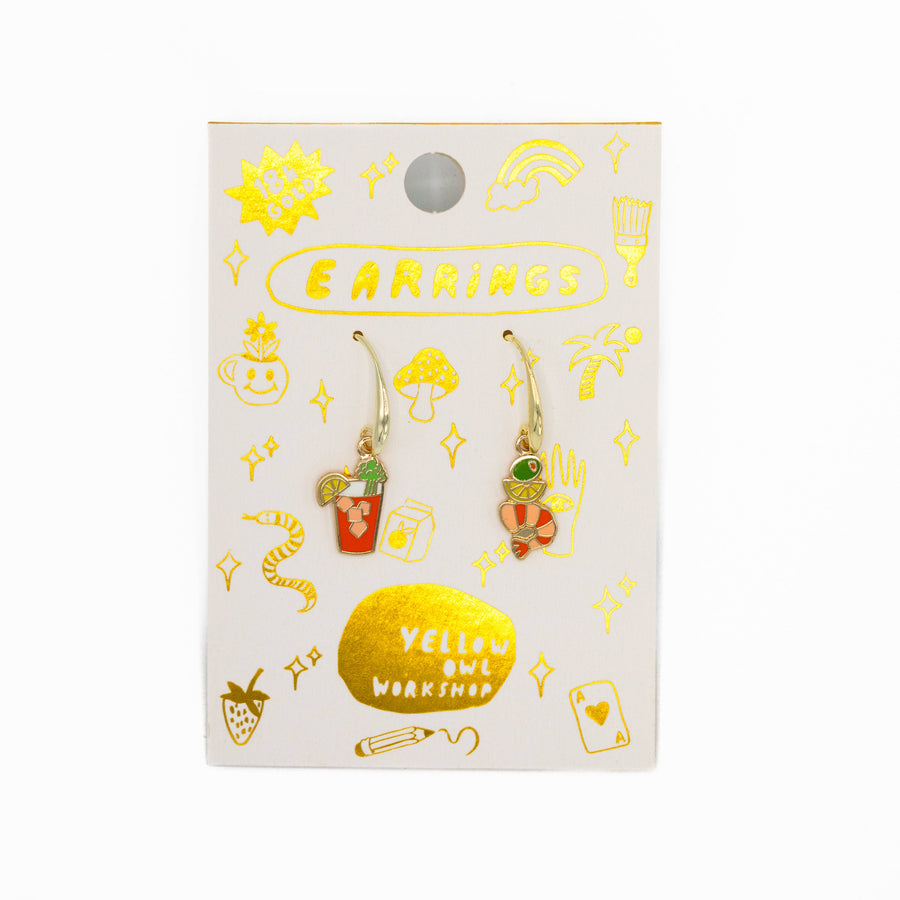 Bloody Mary 18k Gold Drop Earrings