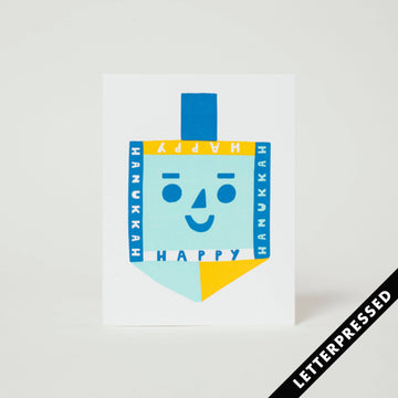 Hanukkah Dreidel Letterpress Card