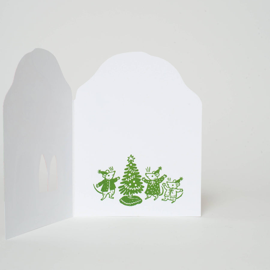 Merry Mushroom House Letterpress Card