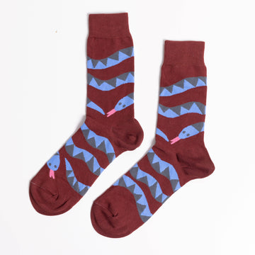 L Snakes Adult Crew Socks