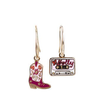 Boot & Country Cassette 18k Gold Drop Earrings