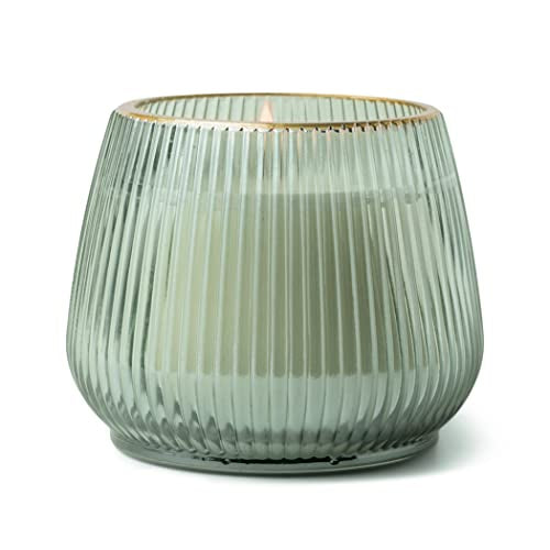 Lum Green Ribbed Glass Cypress & Fir 12 oz Candle