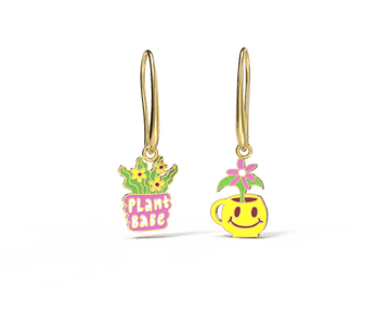 Plant Babe 18k Gold Drop Earrings