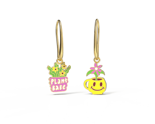 Plant Babe 18k Gold Drop Earrings