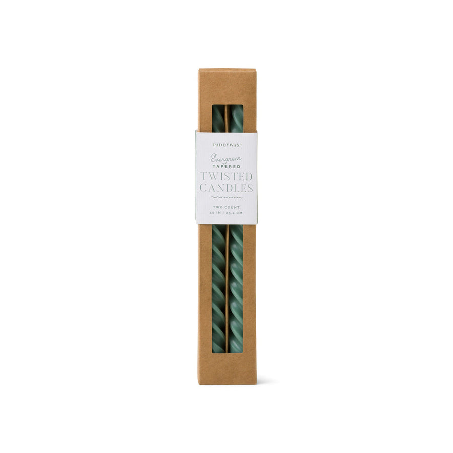 Holiday Evergreen Twisted Taper Candles