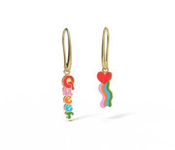 Queer Heart 18k Gold Drop Earrings