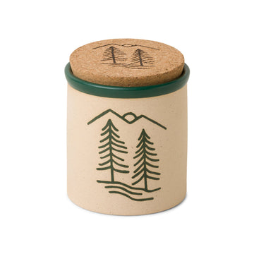 Dune Ceramic w Green Artwork Cypress & Fir 8 oz Candle