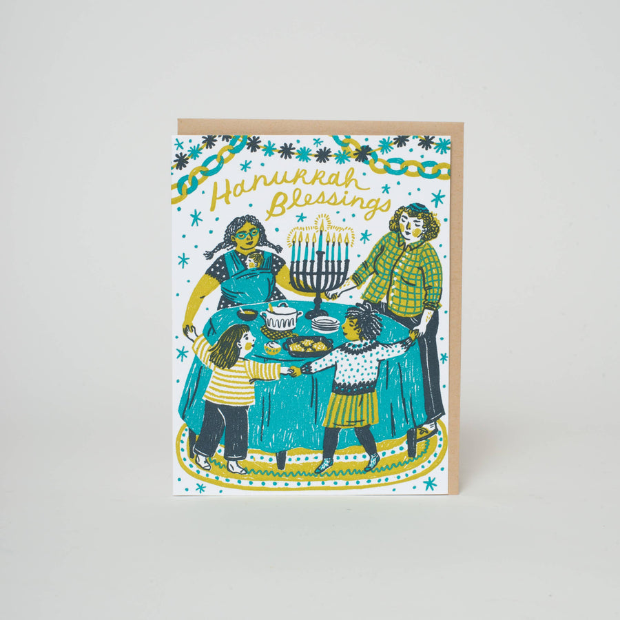 Hanukkah Blessings Letterpress Card