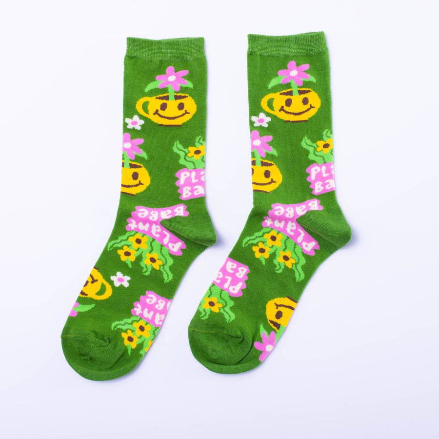 S Plant Babe Adult Crew Socks