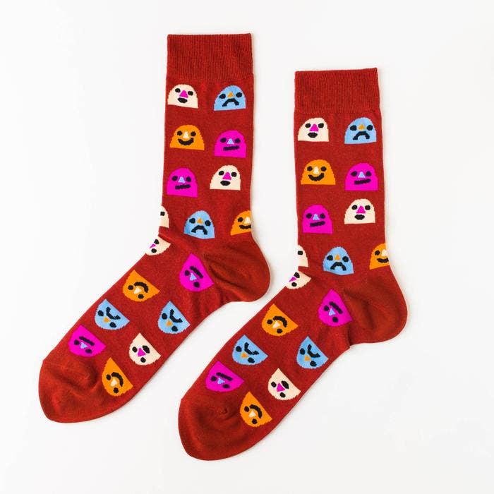 L Mixed Emotions Adult Crew Socks