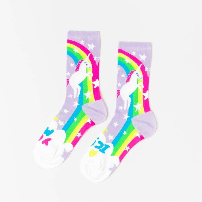 S Magical Unicorn Adult Crew Socks