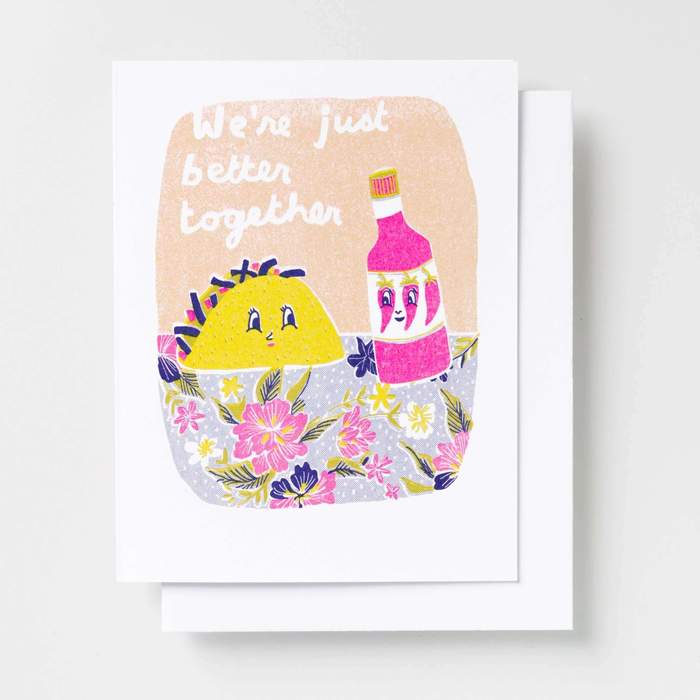 Better Together Taco - Foodie Love Risograph Card