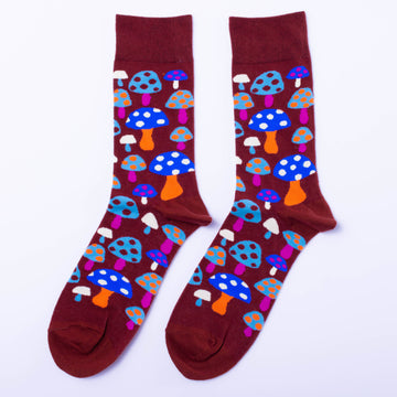 L Mushroom Adult Crew Socks