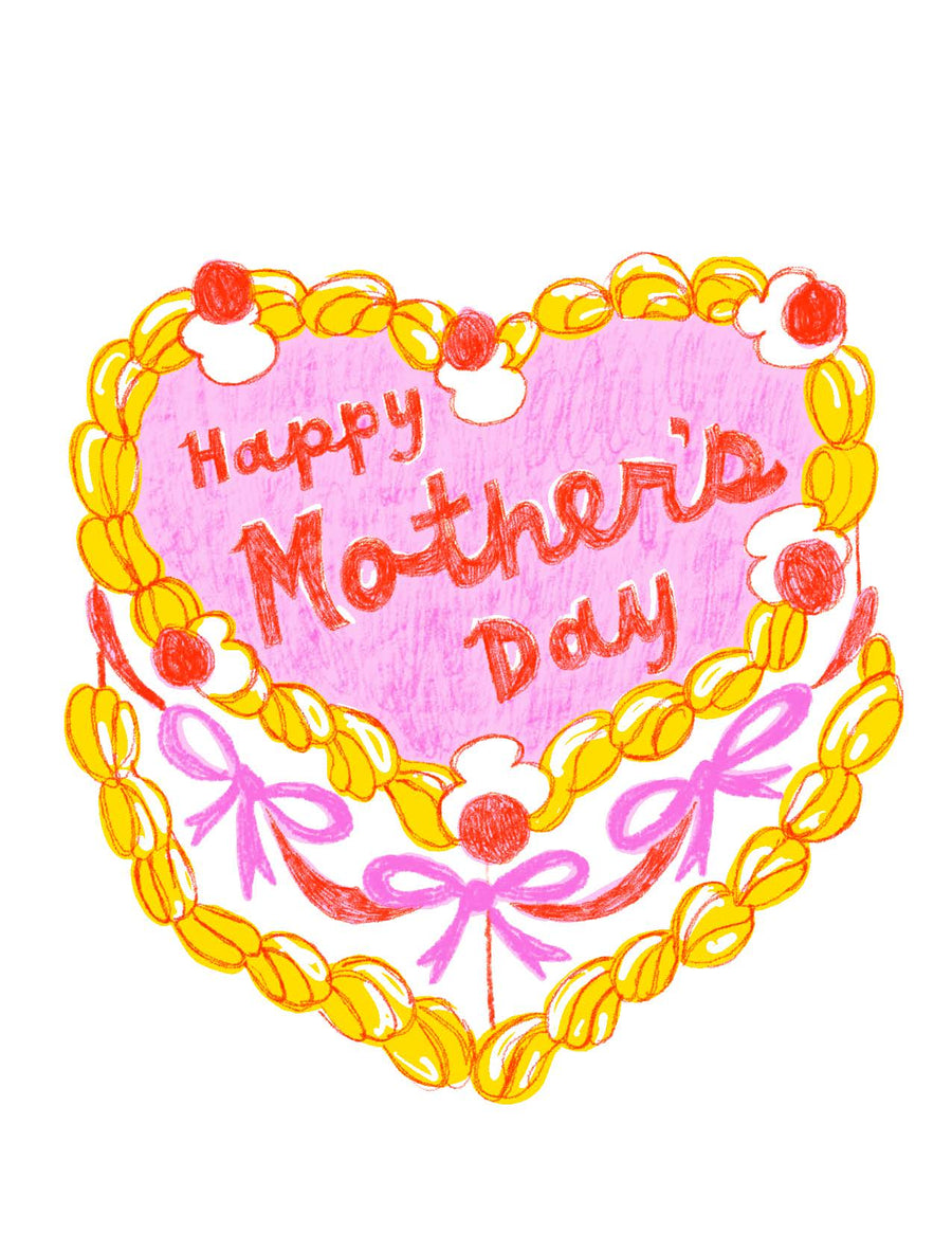 Happy Mama's Day Cake Risograph Card