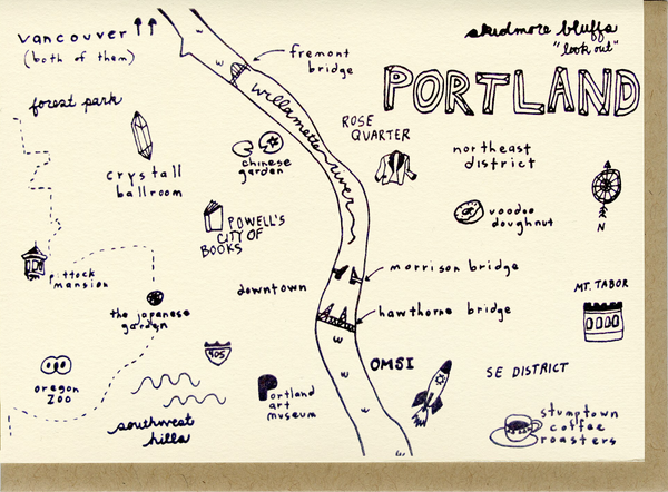 People I've Loved - Portland Map Card - C4309 – Ruby Press Mercantile