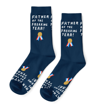 L Father of the Year Adult Crew Socks