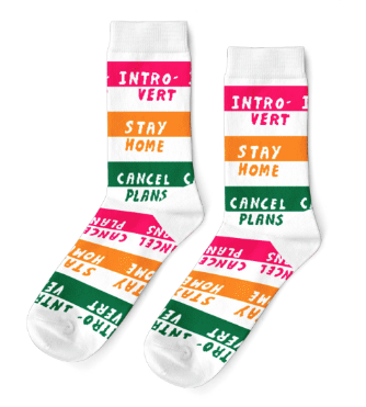 S Introvert Adult Crew Socks