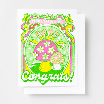 Make Shroom For Baby Congrats Baby Shower Risograph Card