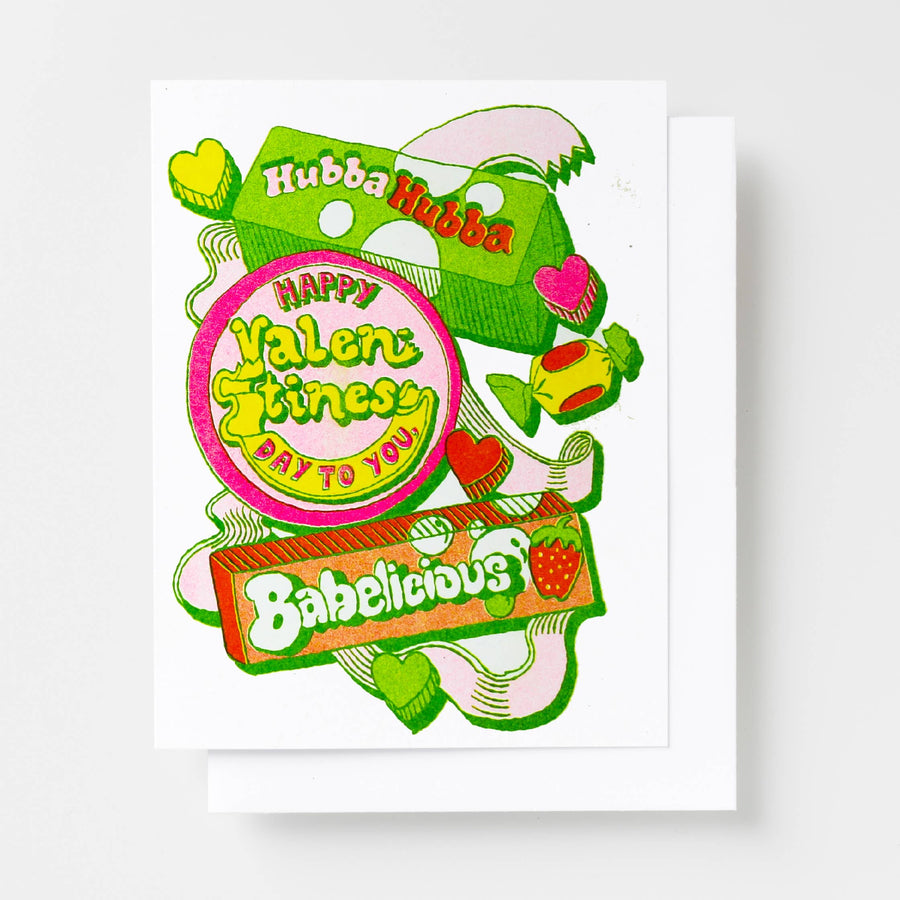 Happy Valentine's Day Hubba Babelicious Risograph Card