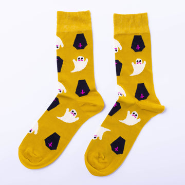 L Ghost & Coffin Adult Crew Socks