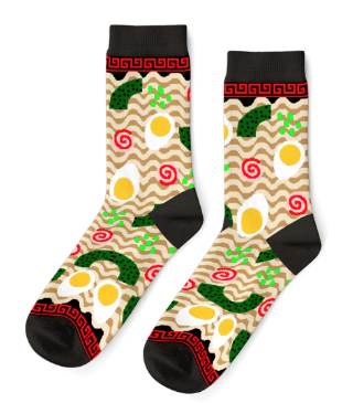 L Ramen Adult Crew Socks