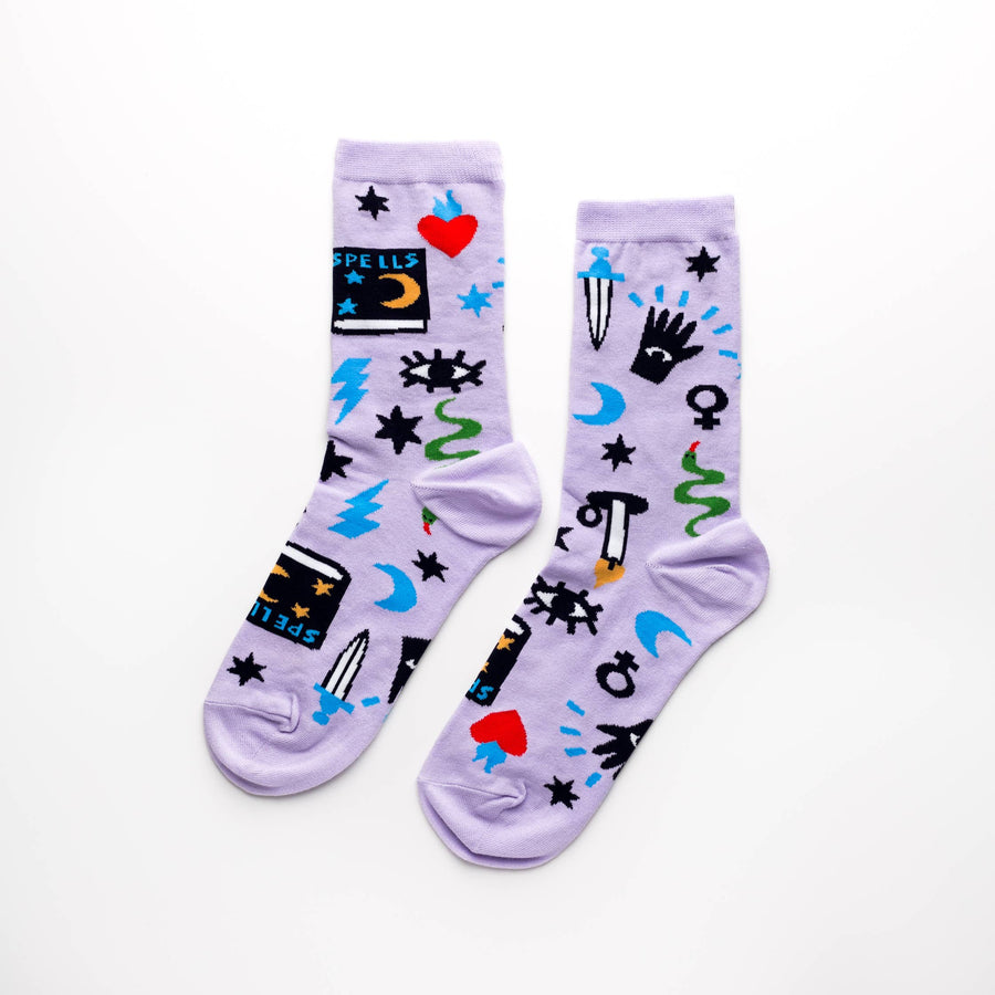 S Mystic Spells Adult Crew Socks