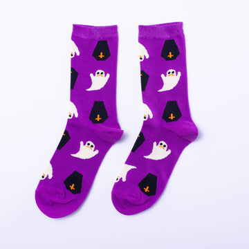 S Ghost & Coffin Adult Crew Socks